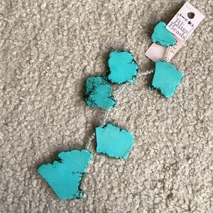 Turquoise Bead String for Jewelry Making, Dyed Howlite, 6 pieces